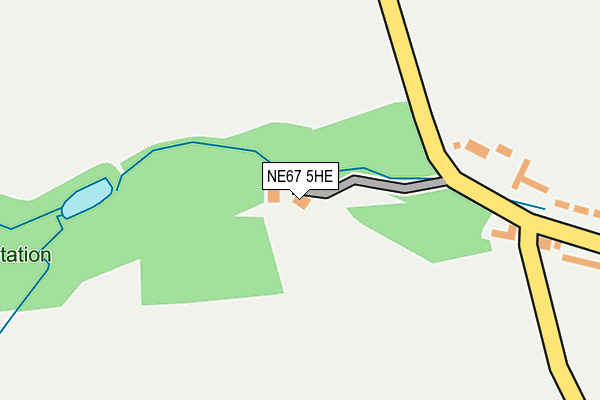 NE67 5HE map - OS OpenMap – Local (Ordnance Survey)
