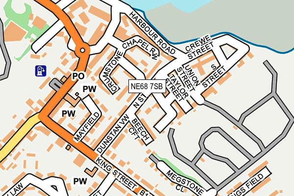 NE68 7SB map - OS OpenMap – Local (Ordnance Survey)