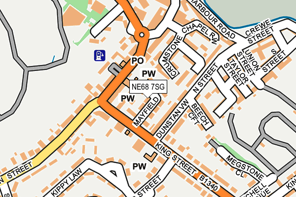 NE68 7SG map - OS OpenMap – Local (Ordnance Survey)