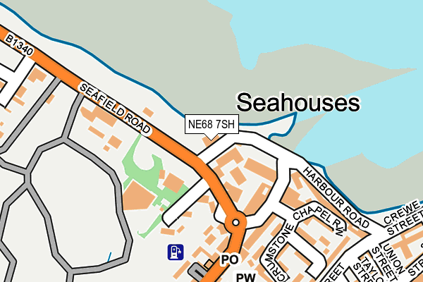 NE68 7SH map - OS OpenMap – Local (Ordnance Survey)