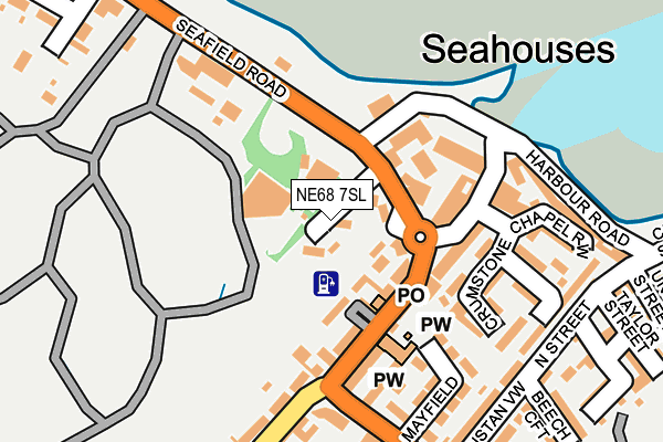 NE68 7SL map - OS OpenMap – Local (Ordnance Survey)