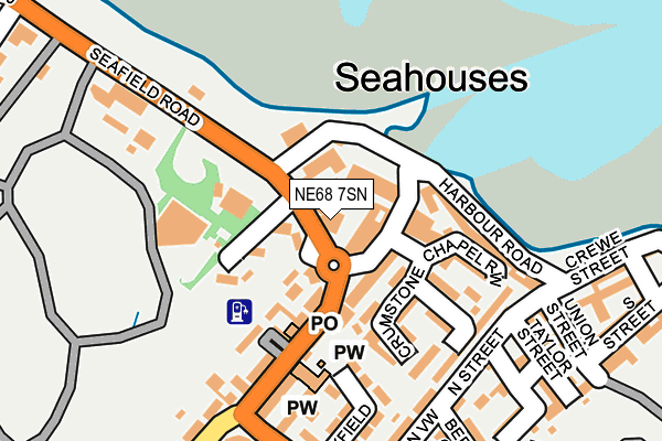 NE68 7SN map - OS OpenMap – Local (Ordnance Survey)