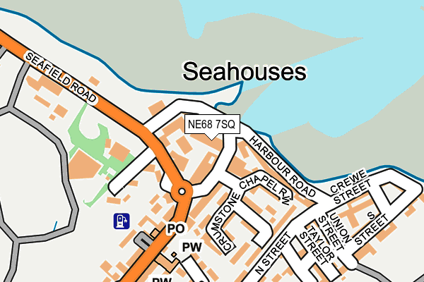 NE68 7SQ map - OS OpenMap – Local (Ordnance Survey)