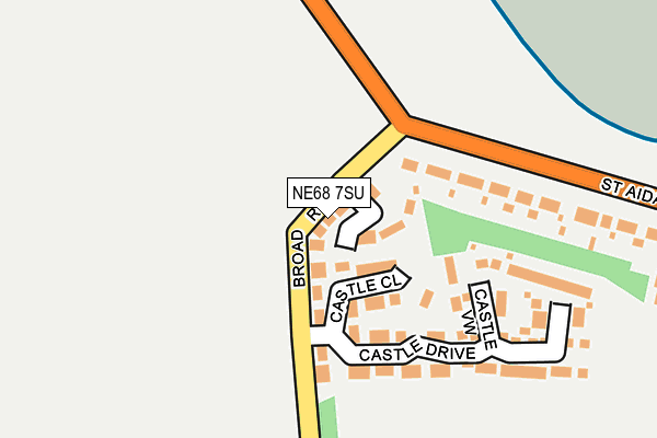 NE68 7SU map - OS OpenMap – Local (Ordnance Survey)