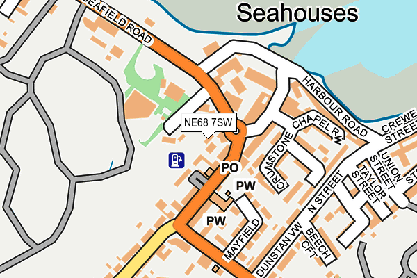 NE68 7SW map - OS OpenMap – Local (Ordnance Survey)