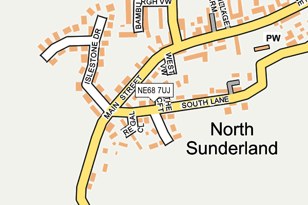 NE68 7UJ map - OS OpenMap – Local (Ordnance Survey)