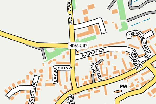 NE68 7UP map - OS OpenMap – Local (Ordnance Survey)