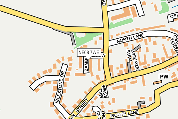 NE68 7WE map - OS OpenMap – Local (Ordnance Survey)