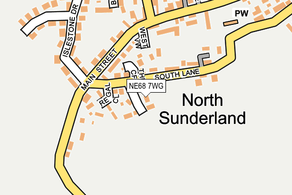 NE68 7WG map - OS OpenMap – Local (Ordnance Survey)