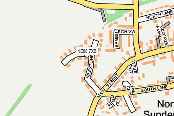 NE68 7XB map - OS OpenMap – Local (Ordnance Survey)