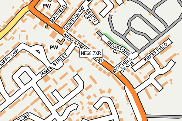 NE68 7XR map - OS OpenMap – Local (Ordnance Survey)