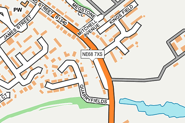 NE68 7XS map - OS OpenMap – Local (Ordnance Survey)