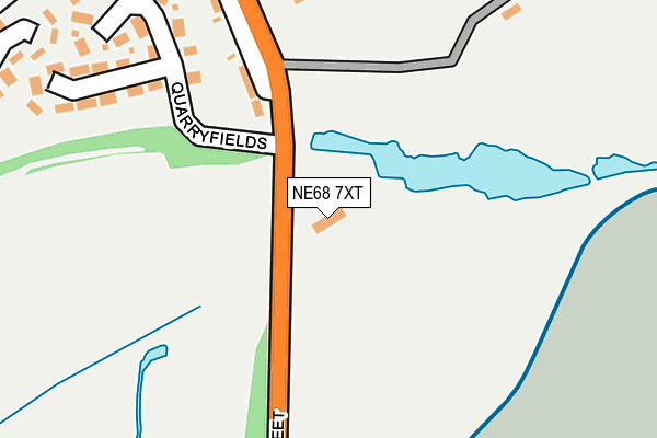 NE68 7XT map - OS OpenMap – Local (Ordnance Survey)