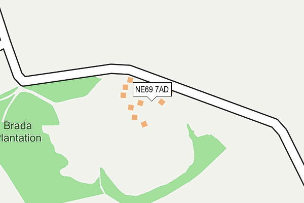 NE69 7AD map - OS OpenMap – Local (Ordnance Survey)