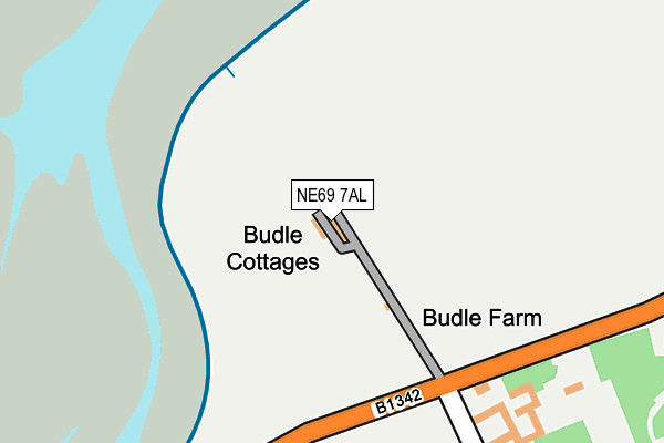 NE69 7AL map - OS OpenMap – Local (Ordnance Survey)