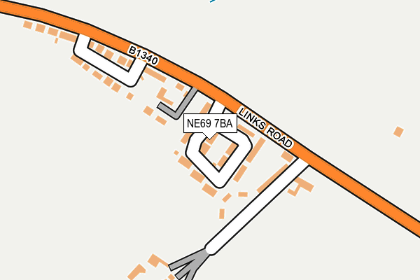 NE69 7BA map - OS OpenMap – Local (Ordnance Survey)