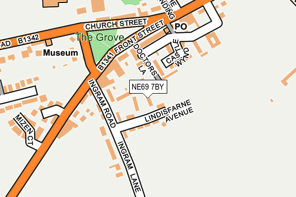 NE69 7BY map - OS OpenMap – Local (Ordnance Survey)