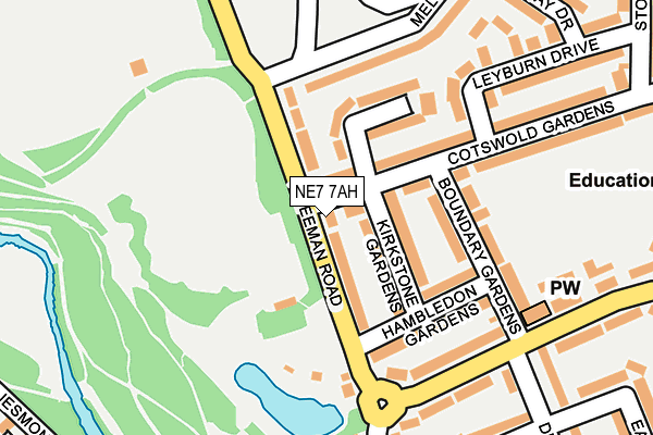 NE7 7AH map - OS OpenMap – Local (Ordnance Survey)