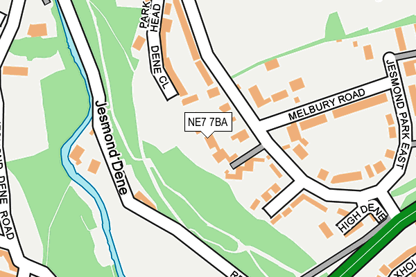 NE7 7BA map - OS OpenMap – Local (Ordnance Survey)