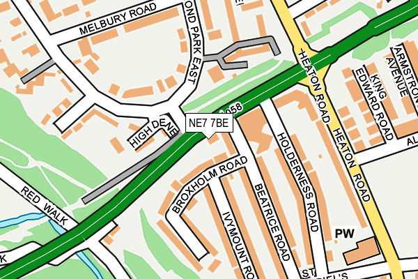 NE7 7BE map - OS OpenMap – Local (Ordnance Survey)
