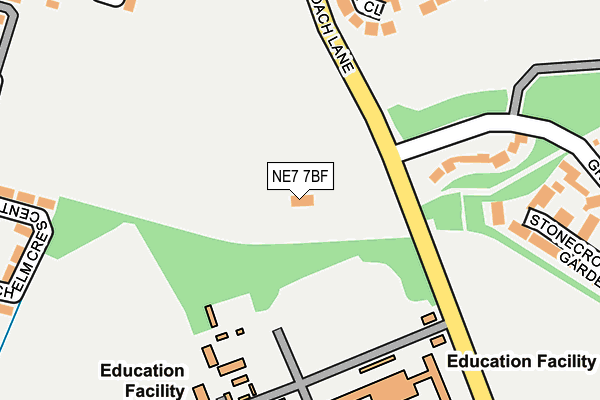 NE7 7BF map - OS OpenMap – Local (Ordnance Survey)