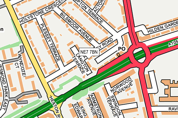 NE7 7BN map - OS OpenMap – Local (Ordnance Survey)