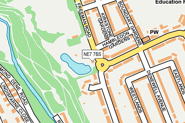 NE7 7BS map - OS OpenMap – Local (Ordnance Survey)