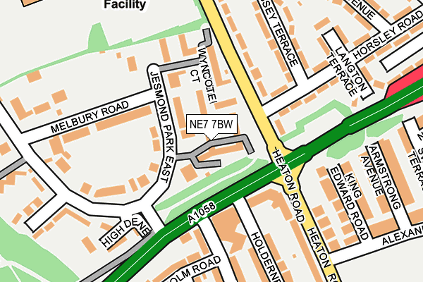 NE7 7BW map - OS OpenMap – Local (Ordnance Survey)