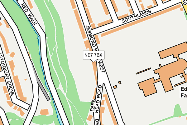 NE7 7BX map - OS OpenMap – Local (Ordnance Survey)
