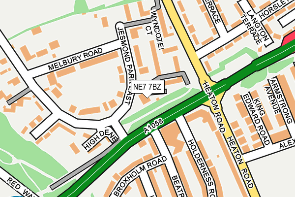 NE7 7BZ map - OS OpenMap – Local (Ordnance Survey)