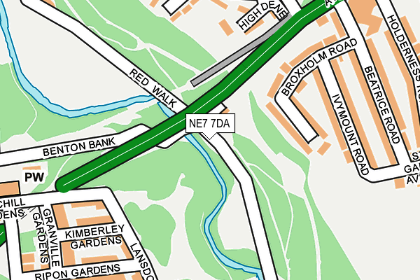 NE7 7DA map - OS OpenMap – Local (Ordnance Survey)
