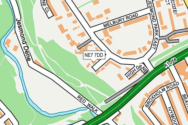 NE7 7DD map - OS OpenMap – Local (Ordnance Survey)