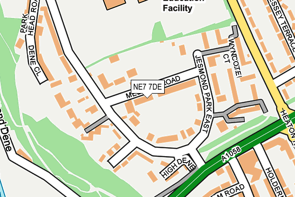 NE7 7DE map - OS OpenMap – Local (Ordnance Survey)