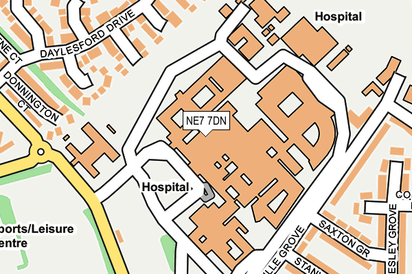NE7 7DN map - OS OpenMap – Local (Ordnance Survey)