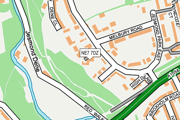 NE7 7DZ map - OS OpenMap – Local (Ordnance Survey)