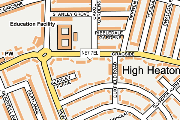 NE7 7EL map - OS OpenMap – Local (Ordnance Survey)