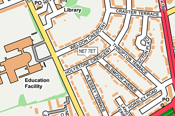 NE7 7ET map - OS OpenMap – Local (Ordnance Survey)