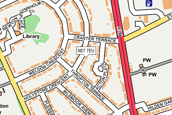 NE7 7EU map - OS OpenMap – Local (Ordnance Survey)