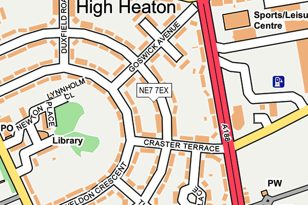 NE7 7EX map - OS OpenMap – Local (Ordnance Survey)