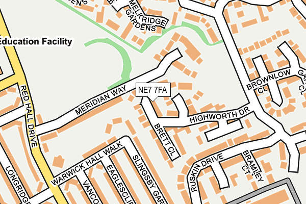 NE7 7FA map - OS OpenMap – Local (Ordnance Survey)