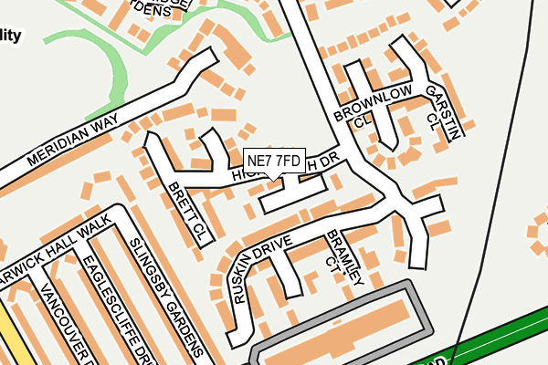 NE7 7FD map - OS OpenMap – Local (Ordnance Survey)