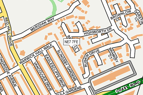 NE7 7FE map - OS OpenMap – Local (Ordnance Survey)