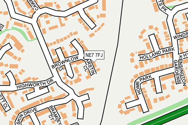 NE7 7FJ map - OS OpenMap – Local (Ordnance Survey)
