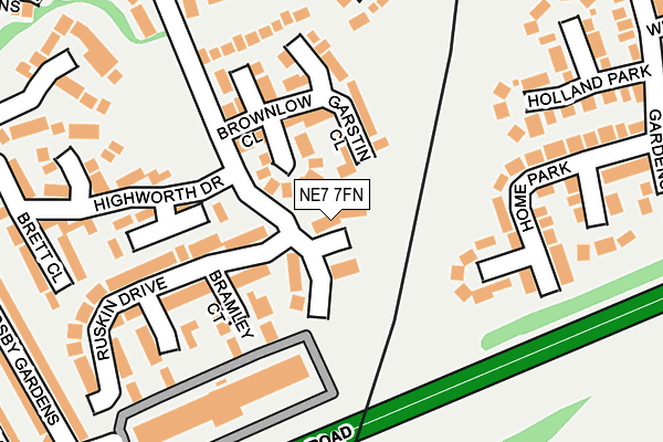 NE7 7FN map - OS OpenMap – Local (Ordnance Survey)