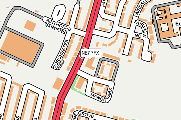 NE7 7FX map - OS OpenMap – Local (Ordnance Survey)