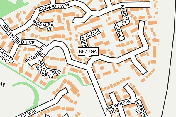 NE7 7GA map - OS OpenMap – Local (Ordnance Survey)