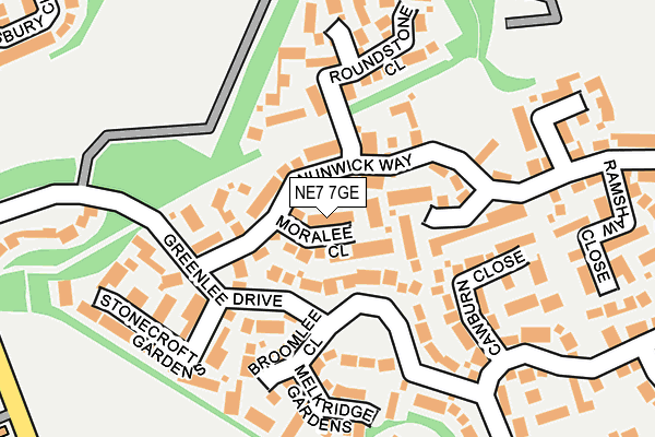 NE7 7GE map - OS OpenMap – Local (Ordnance Survey)