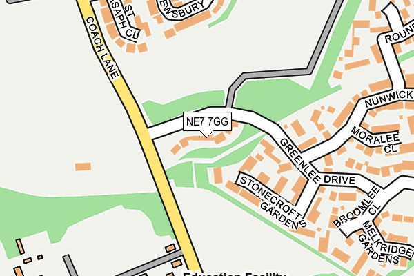 NE7 7GG map - OS OpenMap – Local (Ordnance Survey)