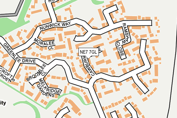 NE7 7GL map - OS OpenMap – Local (Ordnance Survey)