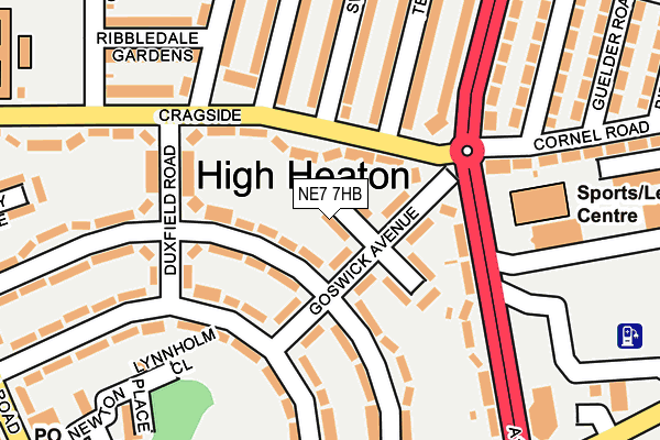 NE7 7HB map - OS OpenMap – Local (Ordnance Survey)